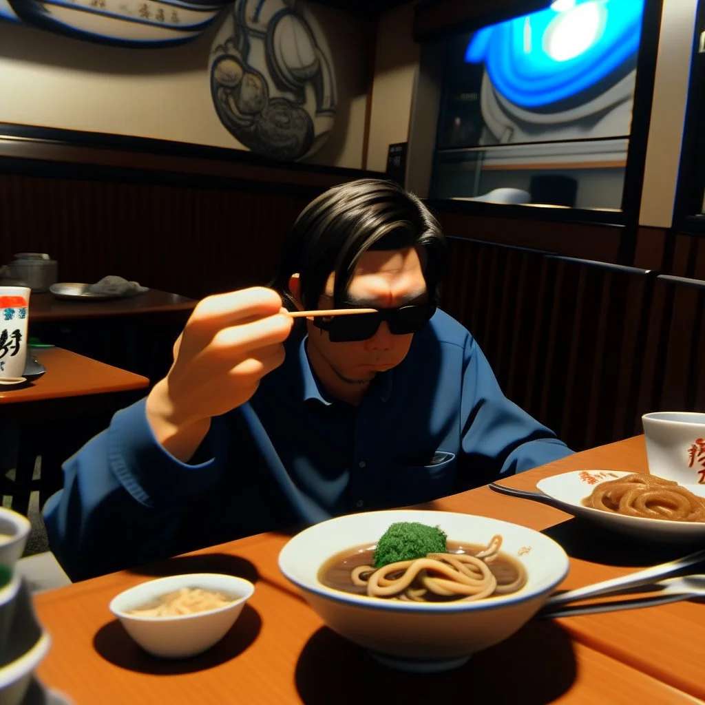 Udon Hotel Restaurant 90s photo man eating