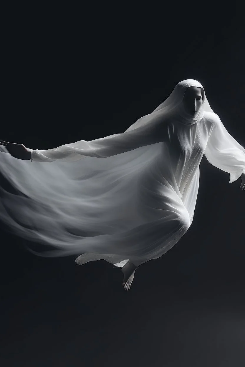 female ghost flying