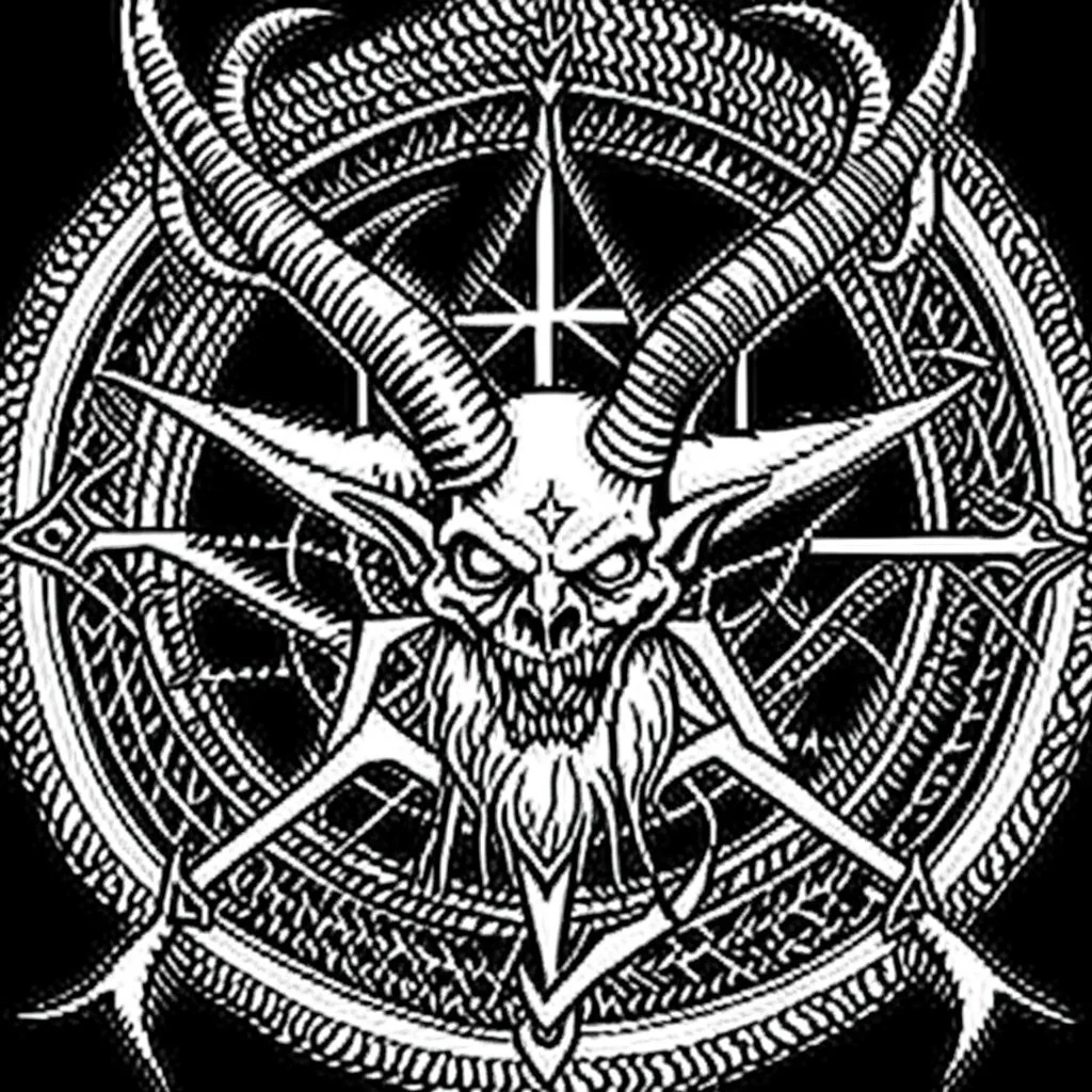 A ocultism symbol of evil, with satanism and nazi goat