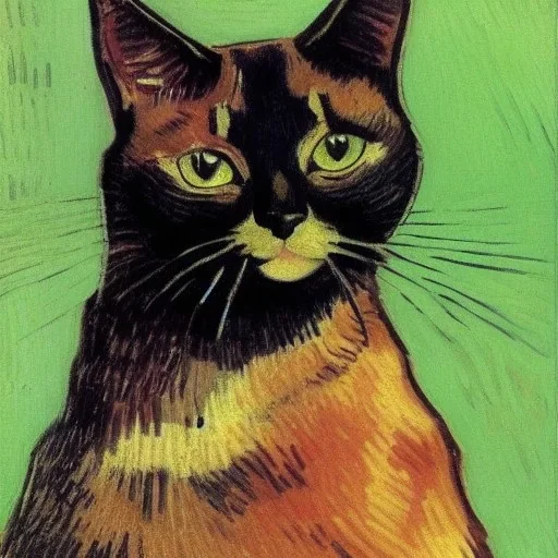 Portrait of a cat by Van Gogh