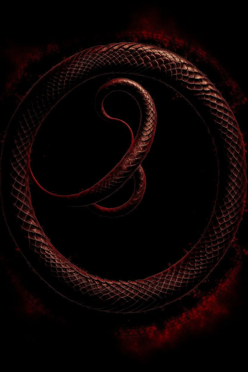 ouroboros made of red ink