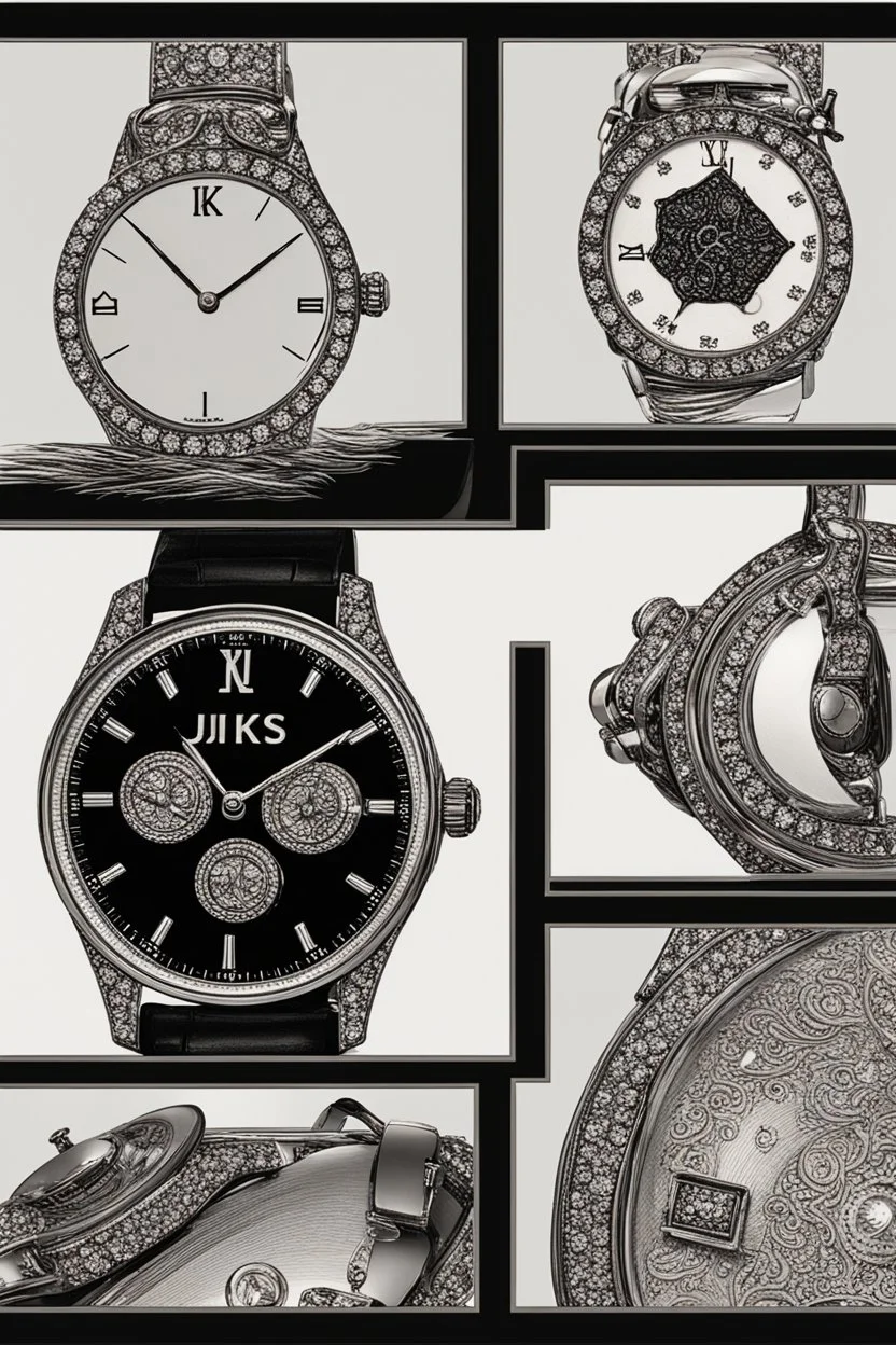 Black wristwatch Bejeweled containing the word jiks