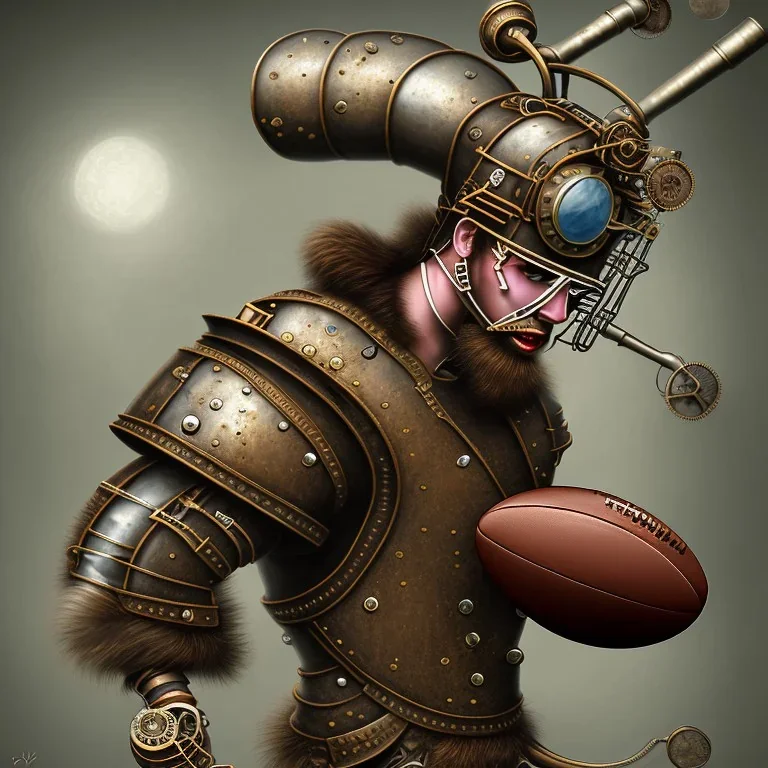 Joueur de rugby steampunk