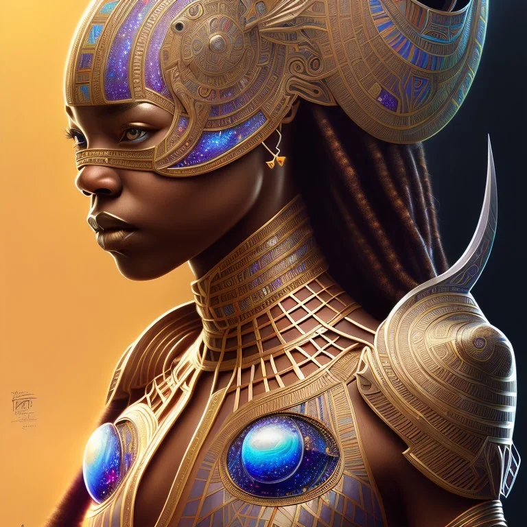 sango fantasy, fantasy magic, intricate, sharp focus, illustration, highly detailed, digital painting, concept art, matte, artgerm and paul lewin and kehinde wiley, masterpiece Asian black panther Egyptian silver space lady space galaxy