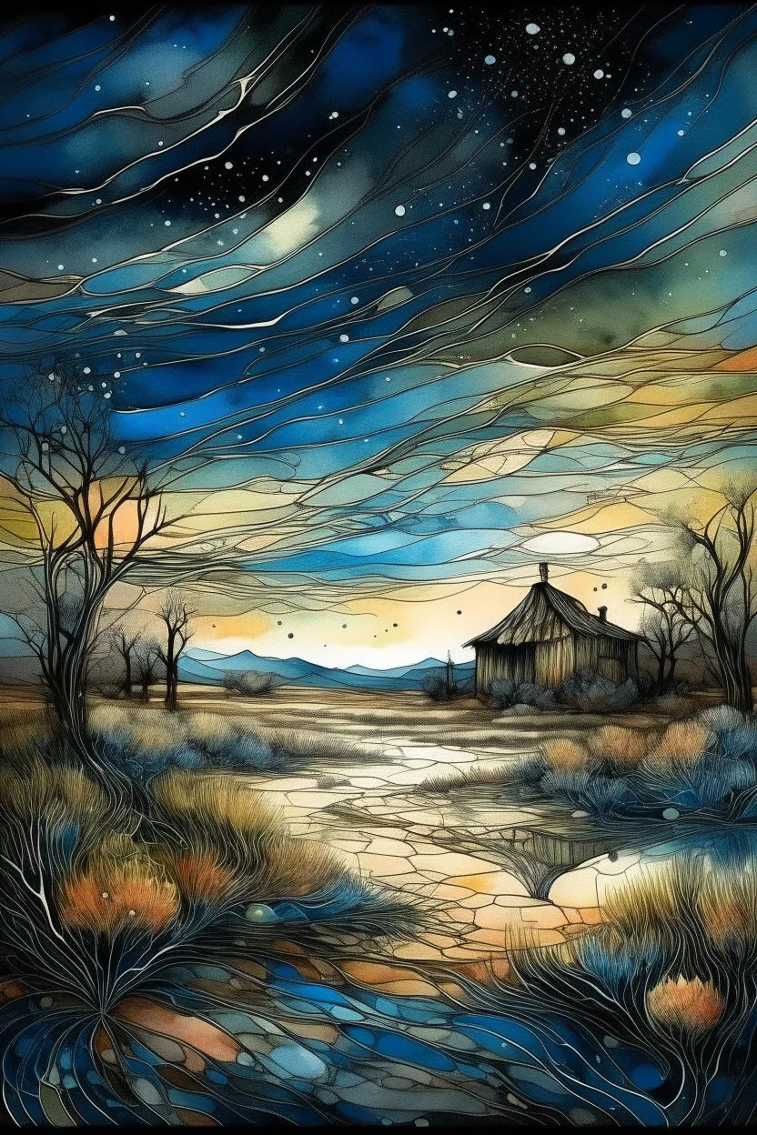 The place where the Dream and its followers live. A reflection of the sky. Watercolor, new year, fine drawing, beautiful landscape, pixel graphics, lots of details, delicate sensuality, realistic, high quality, work of art, hyperdetalization, professional, filigree, hazy haze, hyperrealism, professional, transparent, delicate pastel tones, back lighting, contrast, fantastic, nature+space, Milky Way, fabulous, unreal, translucent, glowing