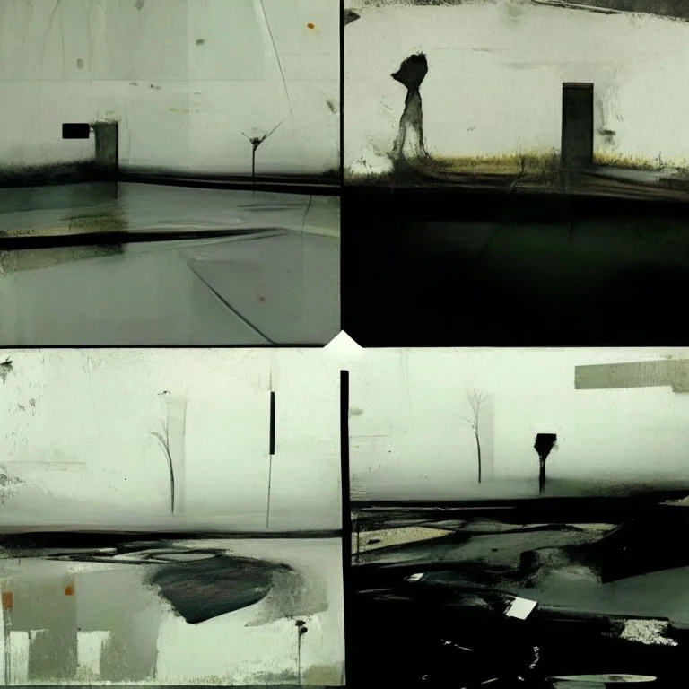 Minimal abstract oil paintings desolate 1960s carpark concrete fragments and naked bodies. style of Justin Mortimer and Francis Bacon. road markings.