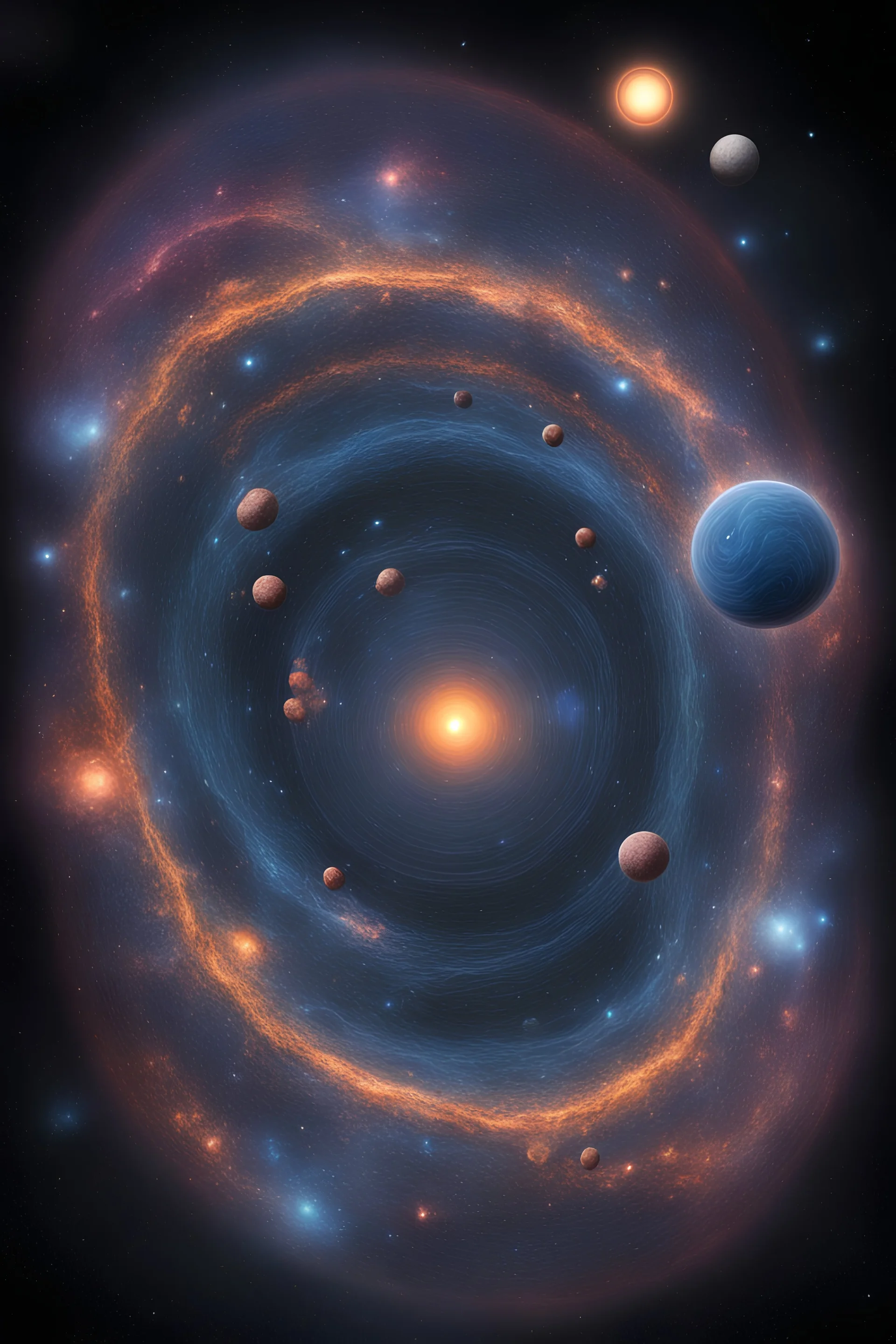 一个像人体细胞的手绘风格的多元银河系