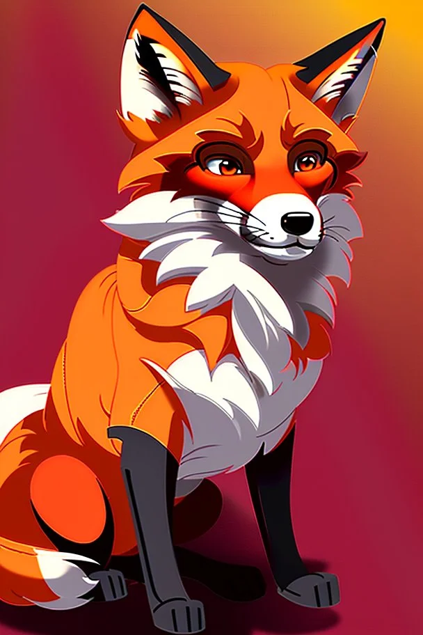 Fox character dressed in tech clothing in orange