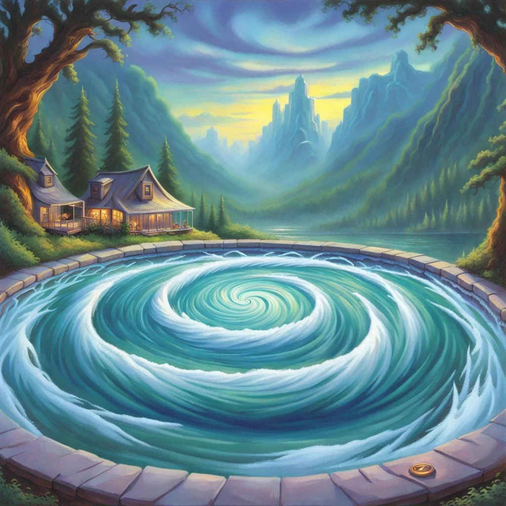 90's fantasy art of a whirlpool