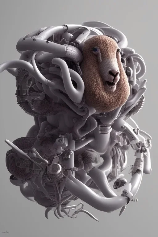 sheep brain cyborg, matrix style