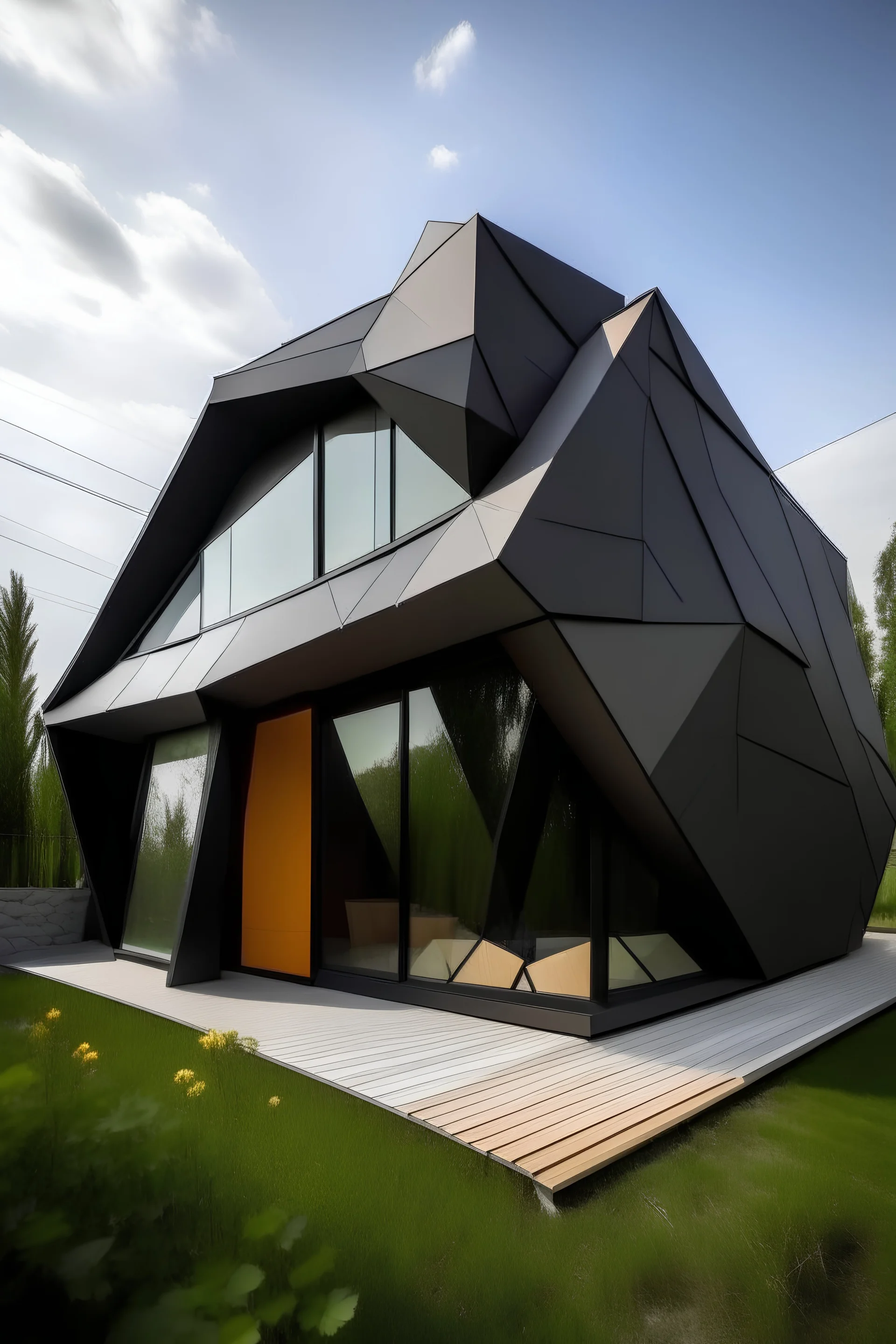 an origami house in a real world