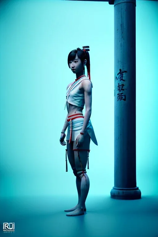 Photo Studio portrait, Asian woman samurai, yakuza body tattoos :: symmetry photography, cyberpunk style :: latex dress, japanese traditional ornaments, red, white, black, led wires, glow eyes, cinematic, Ultra realistic, dark scene, wide angle view, soft color, highly detailed, unreal engine 5, RTX, ultra detail, 3d, finely drawn, high definition.