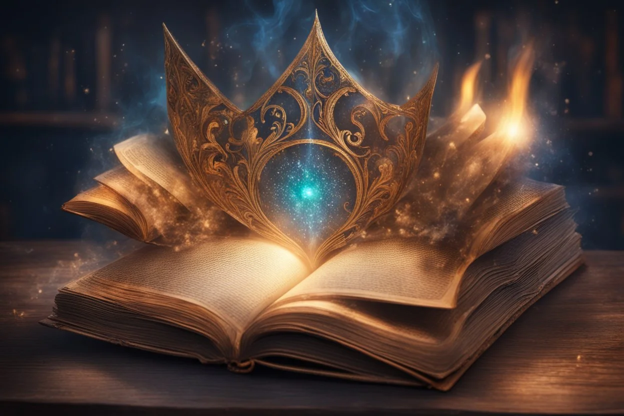 An incredibly beautiful magic book, a magical radiance emanates from the book. Hyperrealism. Hyper detail. 128k. Professional photo. Fabulous shades.