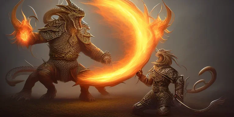 dragon god thunder fighting a dragon fire god