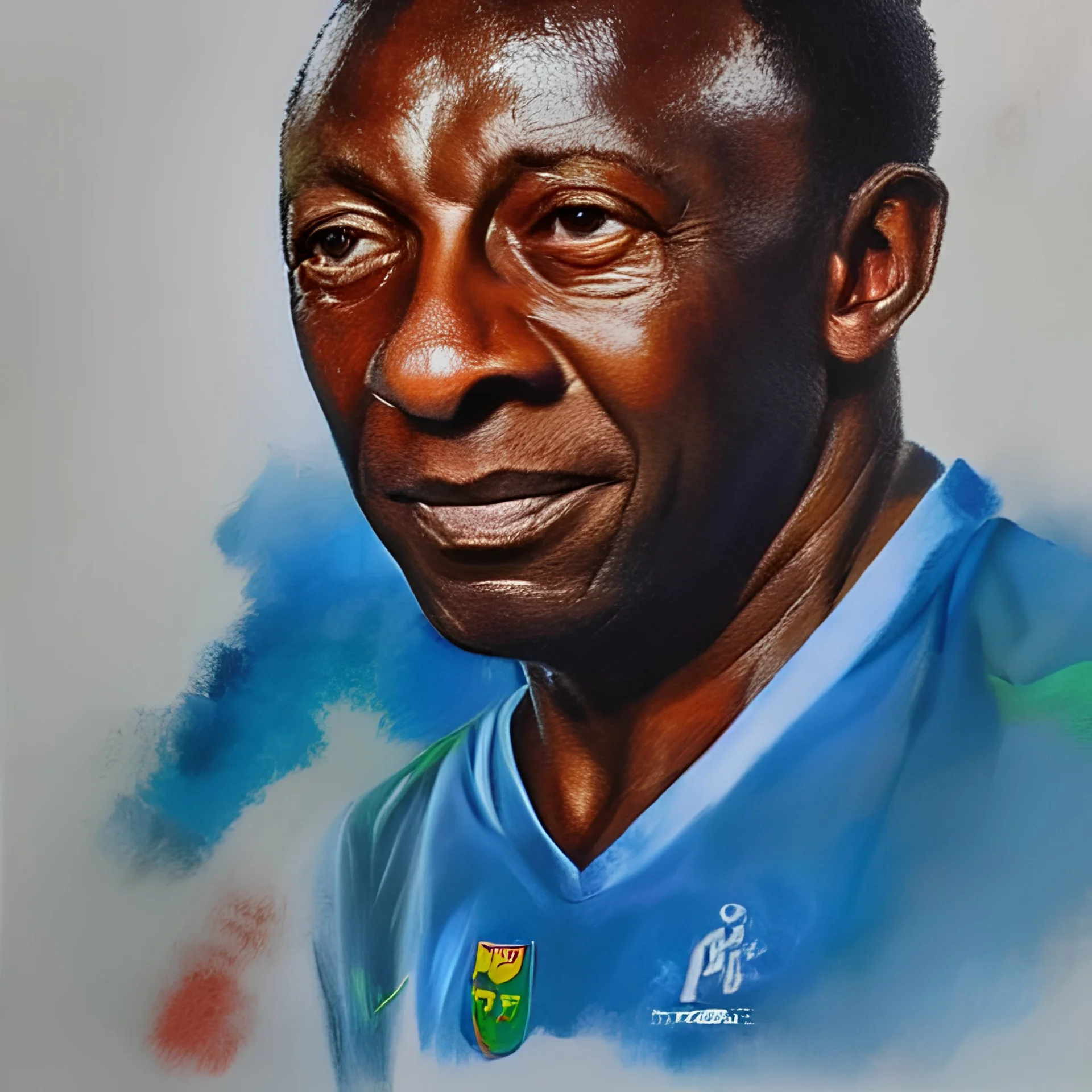 oil paiting portrait of pelé 4k realistic