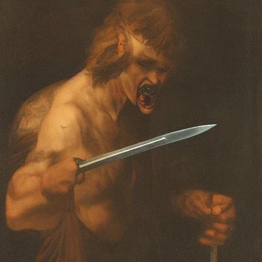 man eating a sword