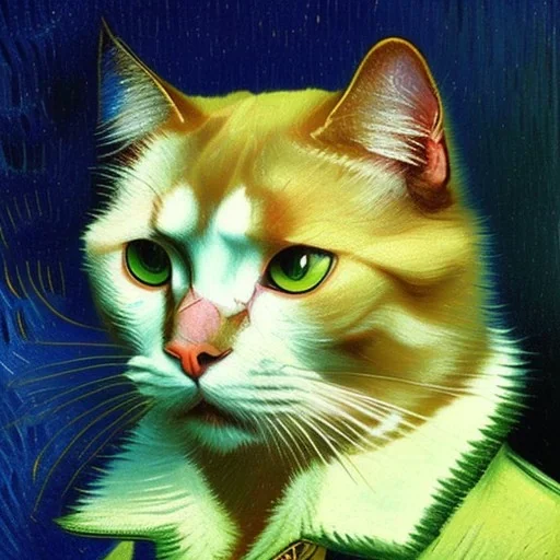 Portrait of a cat by Van Gogh