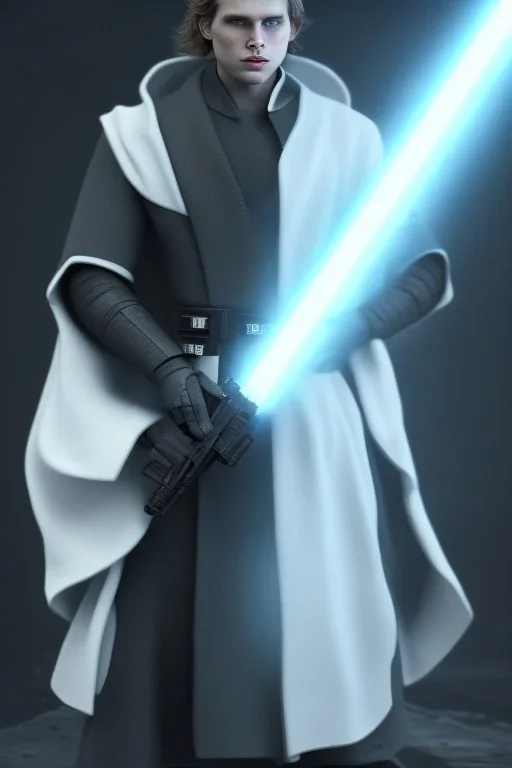 All Black Anakin Skywalker soldier, ghost, wearing high tech mask, white smoke, dark, rage, sorrow, high definition, ultra 8 k, volumetric lighting, blue fire, fog red