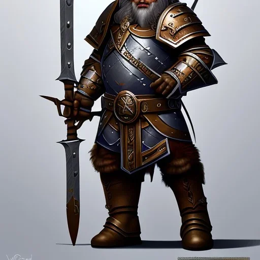 D&D character, paladin, dwarf, heavy armor, warhammer