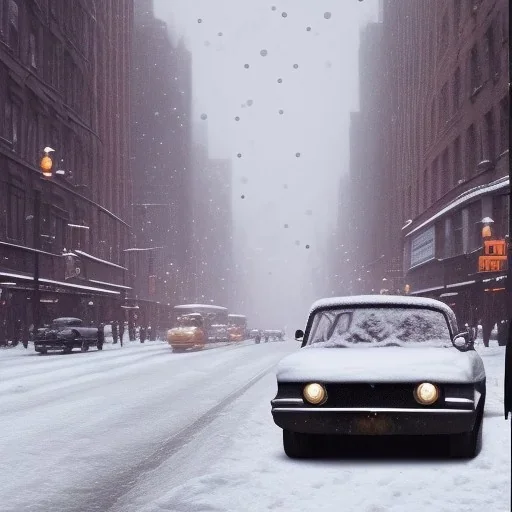 SNOW FALLING ON 1950 NEWYORK STREET