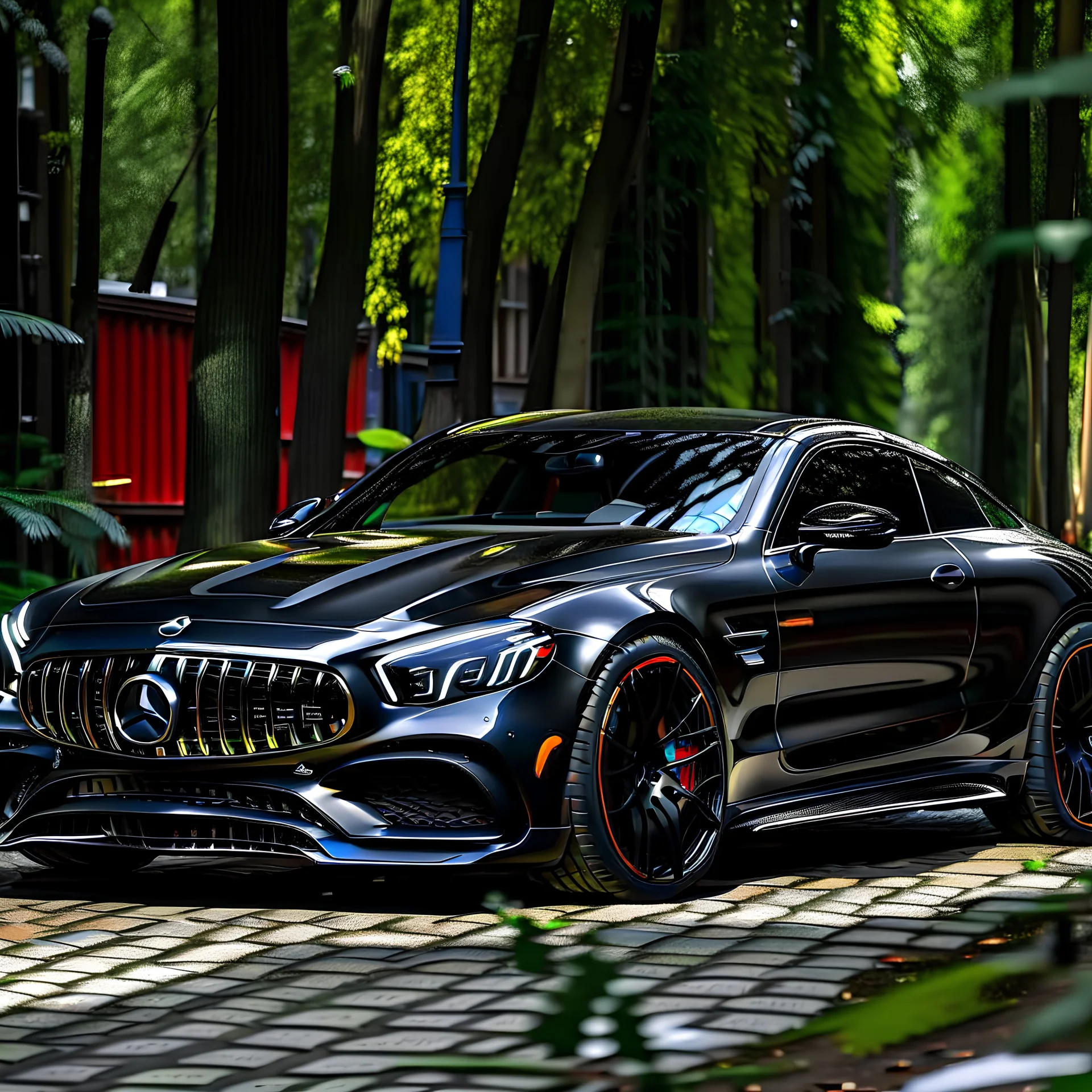 Car Mercedes Benz AMG GT63s, black color, Four doors