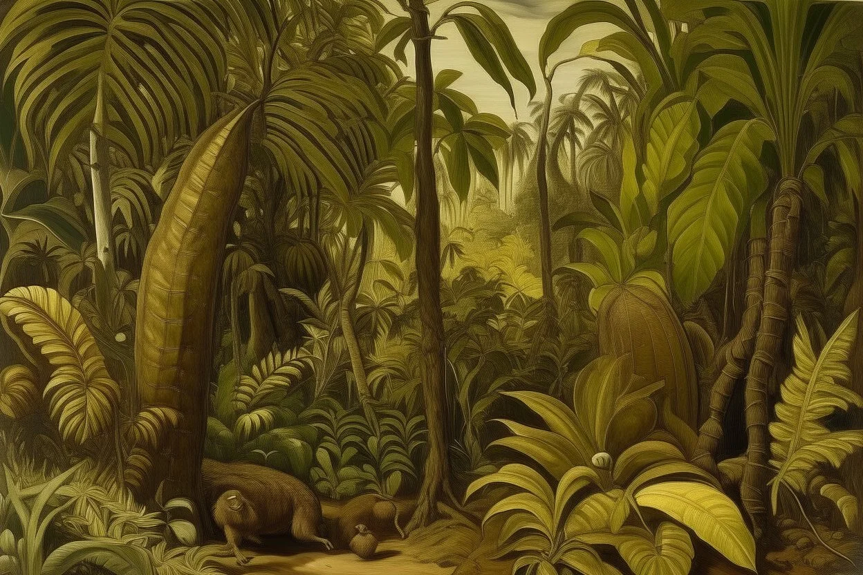 A brown jungle with bananas painted by Albrecht Durer