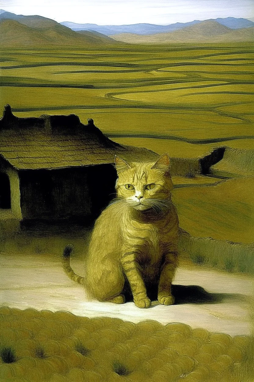 Portrait of a cat by Van Gogh