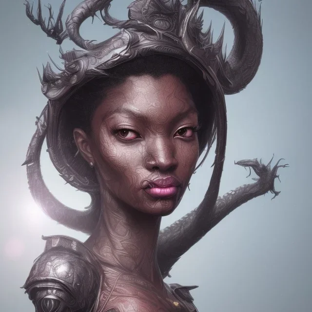 sango fantasy, fantasy magic, intricate, sharp focus, illustration, highly detailed, digital painting, concept art, matte, artgerm and paul lewin and kehinde wiley, masterpiece sexy lips Asian afro lips black African lady body Asian Dragon head silver bright rain lady outer space pretty skull head