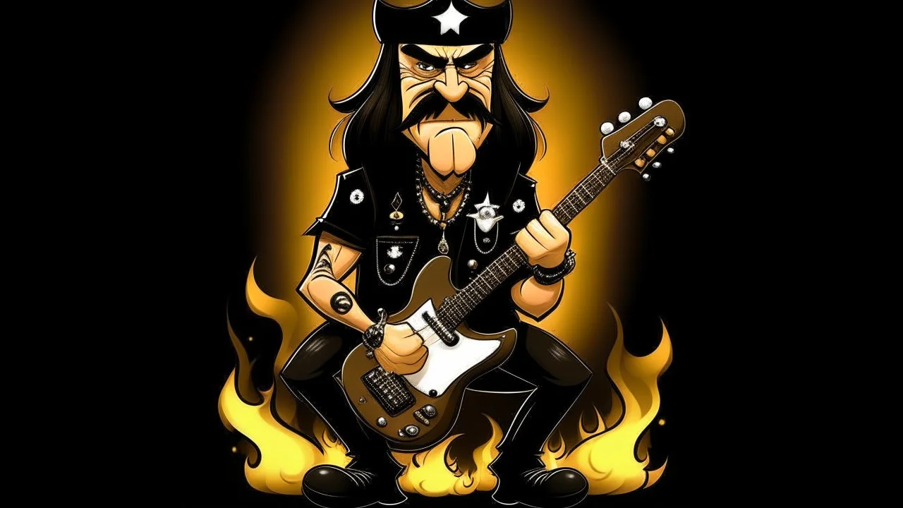 Rock n roll firestarter lemmy cartoon