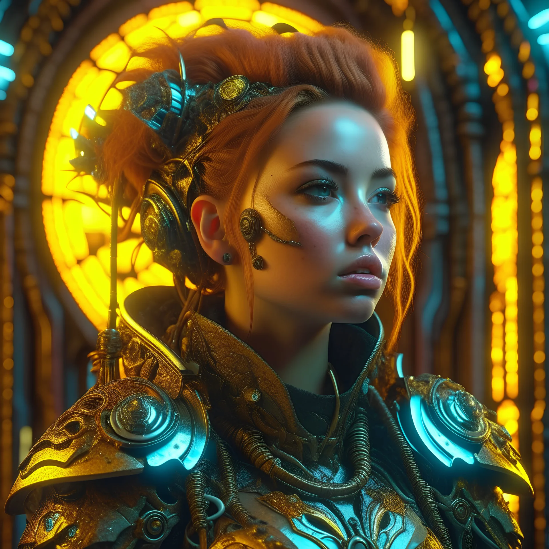 portrait cyberpunk clockpunk ornate intricate octane 4D 3D UHD sinister darkness mystic technology fantasy warrior, super saiyan large hair , complexed armor,, cosmic place, pretty face 8k resolution trending on Artstation 3D volumetric, illustration by Marc Simonetti, Carne Griffiths, Conrad Roset, 3D anime girl, Full HD render + immense detail + lighting + fine art