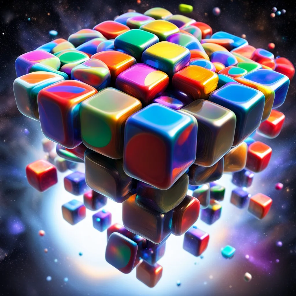 Multiverse in a Rubik Cube, floating in the calaxy