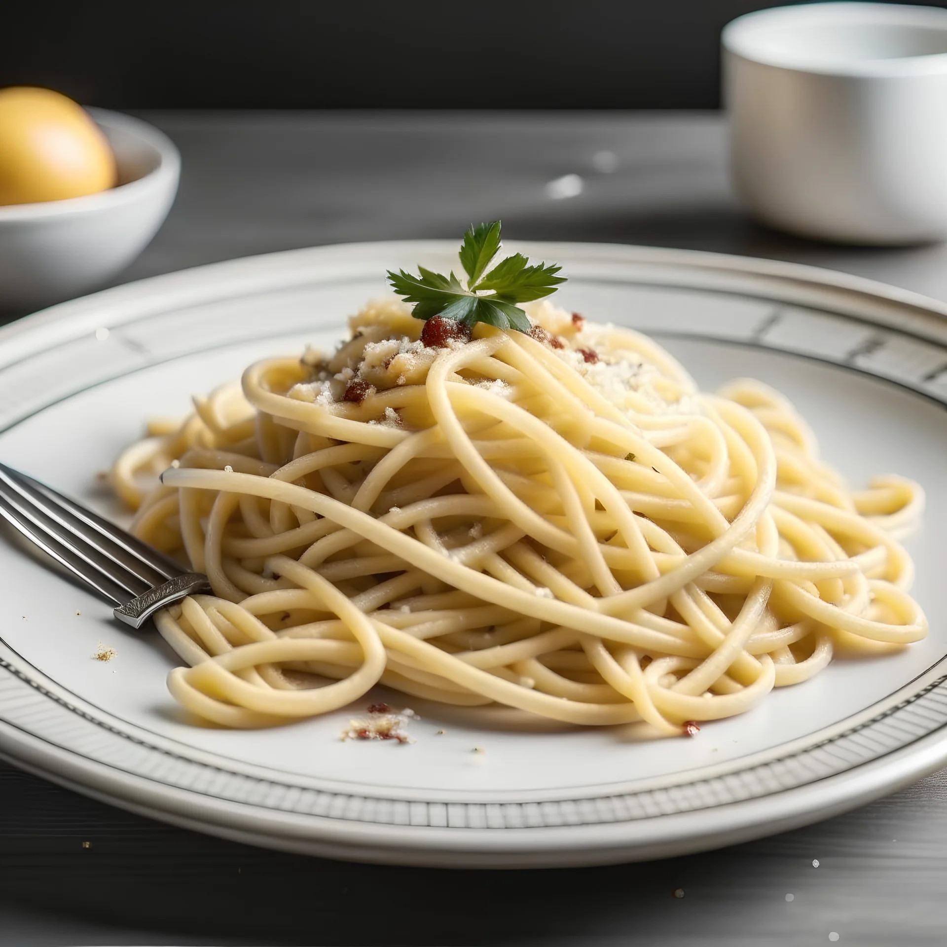 Crea un piatto di spaghetti alla carbonara