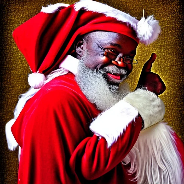 photograph, Father Christmas is African tribal wiseman, wizards and angels