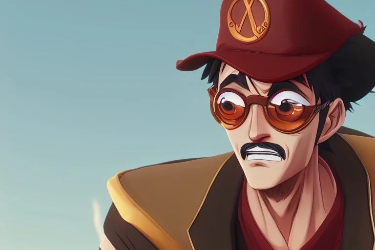 luffy with sunglasses and mustaches