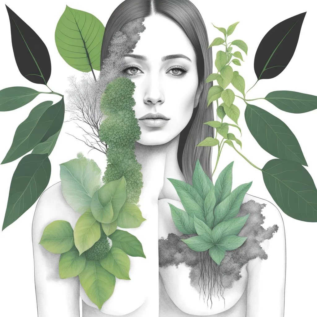 woman half plant half human