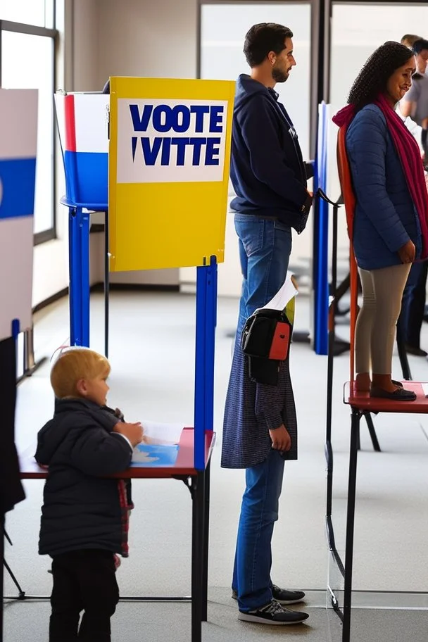 People standing in a line to vote