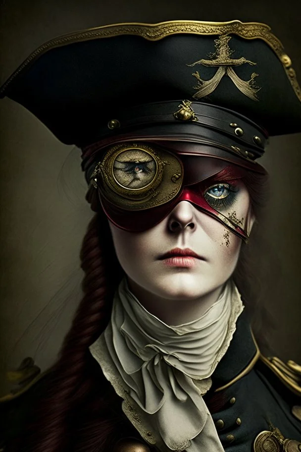 captain of an army victorian times woman eye patch