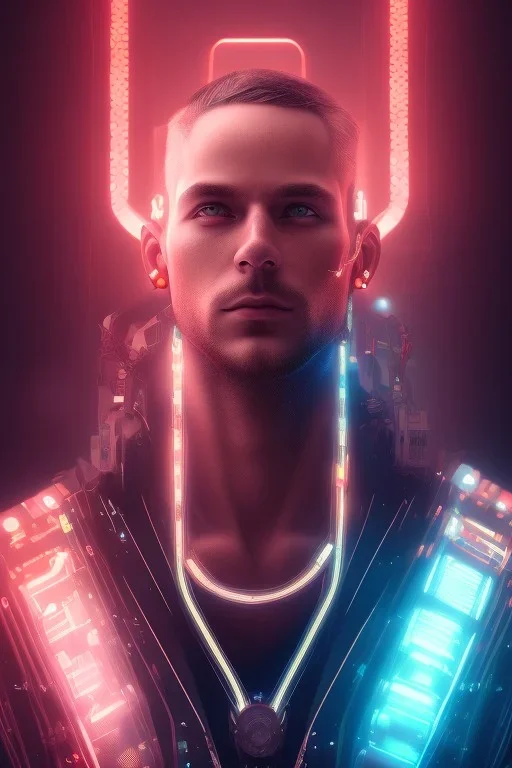 cyberpunk, head, men, portrai