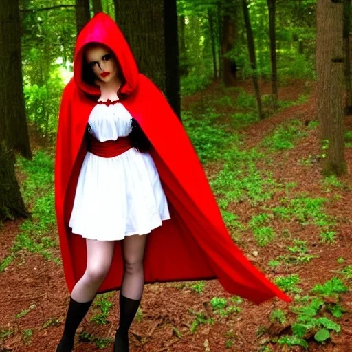 flirty red riding hood eyeing me hungrily