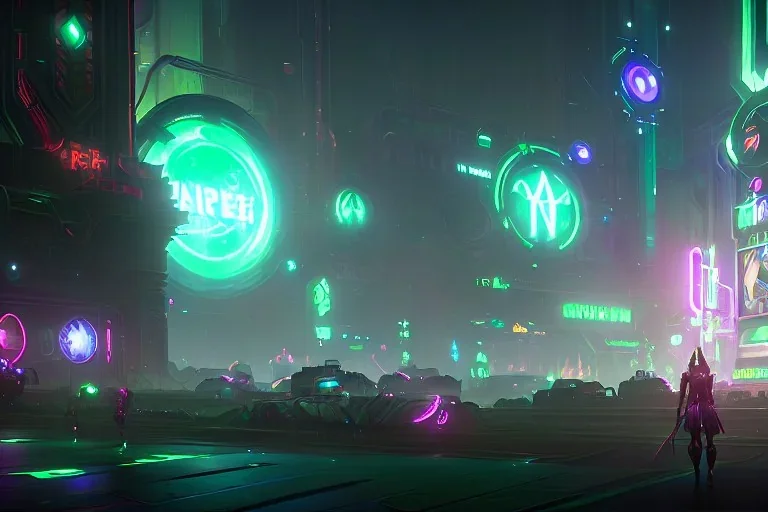 poisoned strange green planet with strange creatures, hyper detailed, digital painting, elegant, centered, detailed, neon signs, 8k, shining, heaven, many happy people, dampf, cyberpunk art,