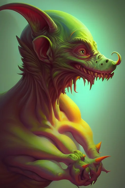 Goblin Beast, Art Style, abstract, feminine, surreal, photorealistic, and oil, fine art, limited edition, trending on pixiv, artstation, deviantart
