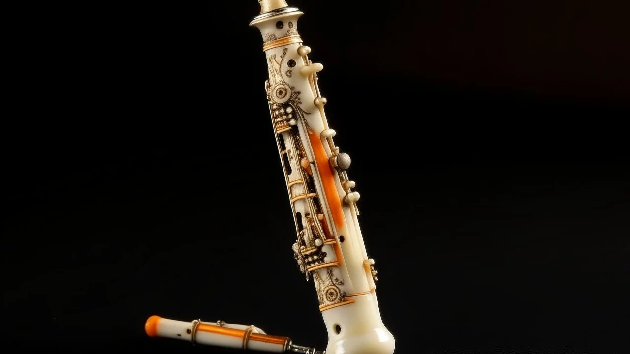 An ivory light clarinet painted by Zosan