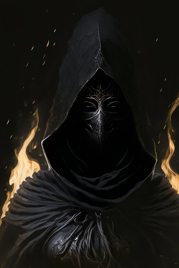 The Fire Keeper in world of the dark souls 3, She is often depicted wearing a long, dark robe that covers her entire body. Her attire is black in color, matching the somber and mysterious atmosphere of the game. She adorns a mask on her face, which adds to her enigmatic presence. The mask conceals her features and gives her a haunting and intriguing look. Overall, her appearance combines elements of darkness, secrecy, and depth, reflecting her role as the guardian of the fire in the game.