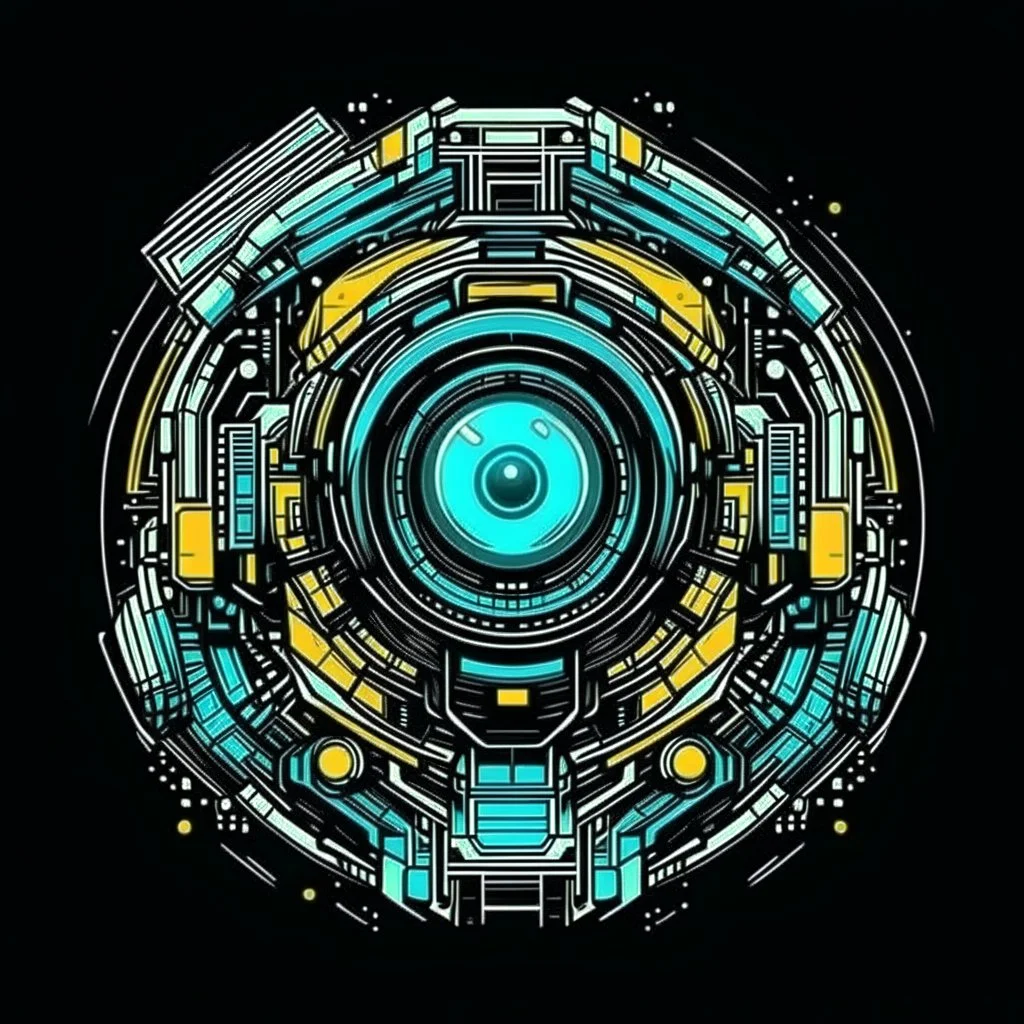 cyberpunk retro futuristic constriction sight for comics