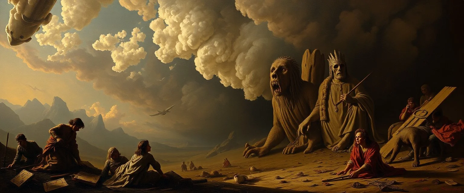 the world is a harsh place but if you behave you can do well, in the style of Nerdrum and Rembrandt