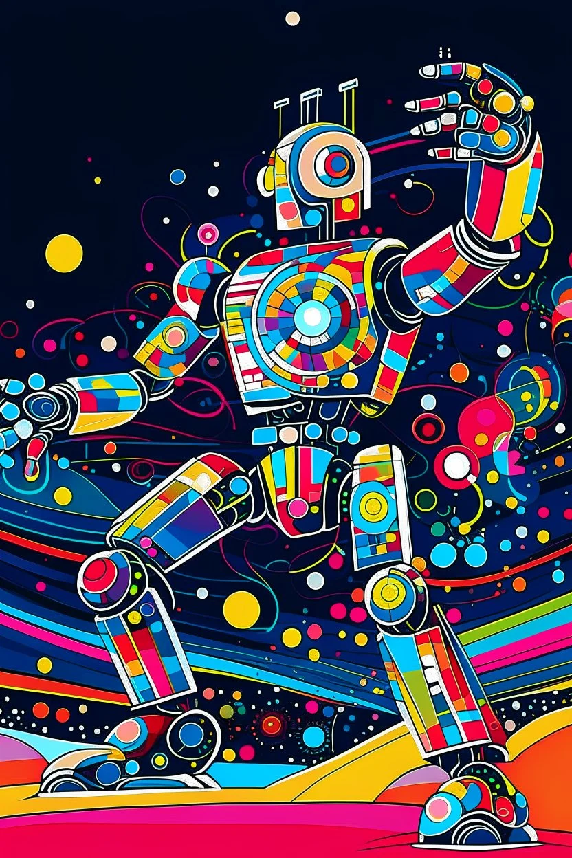 abstract robot dancer electronica music STYLE OF Hiroshi Nagai