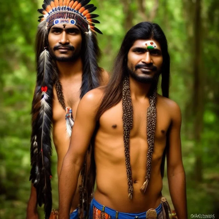 handsome Brazilian indian spirit protector of the forests