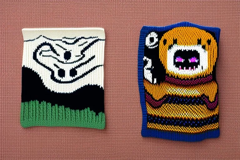 Knitted the scream cat Edvard Munch the scream