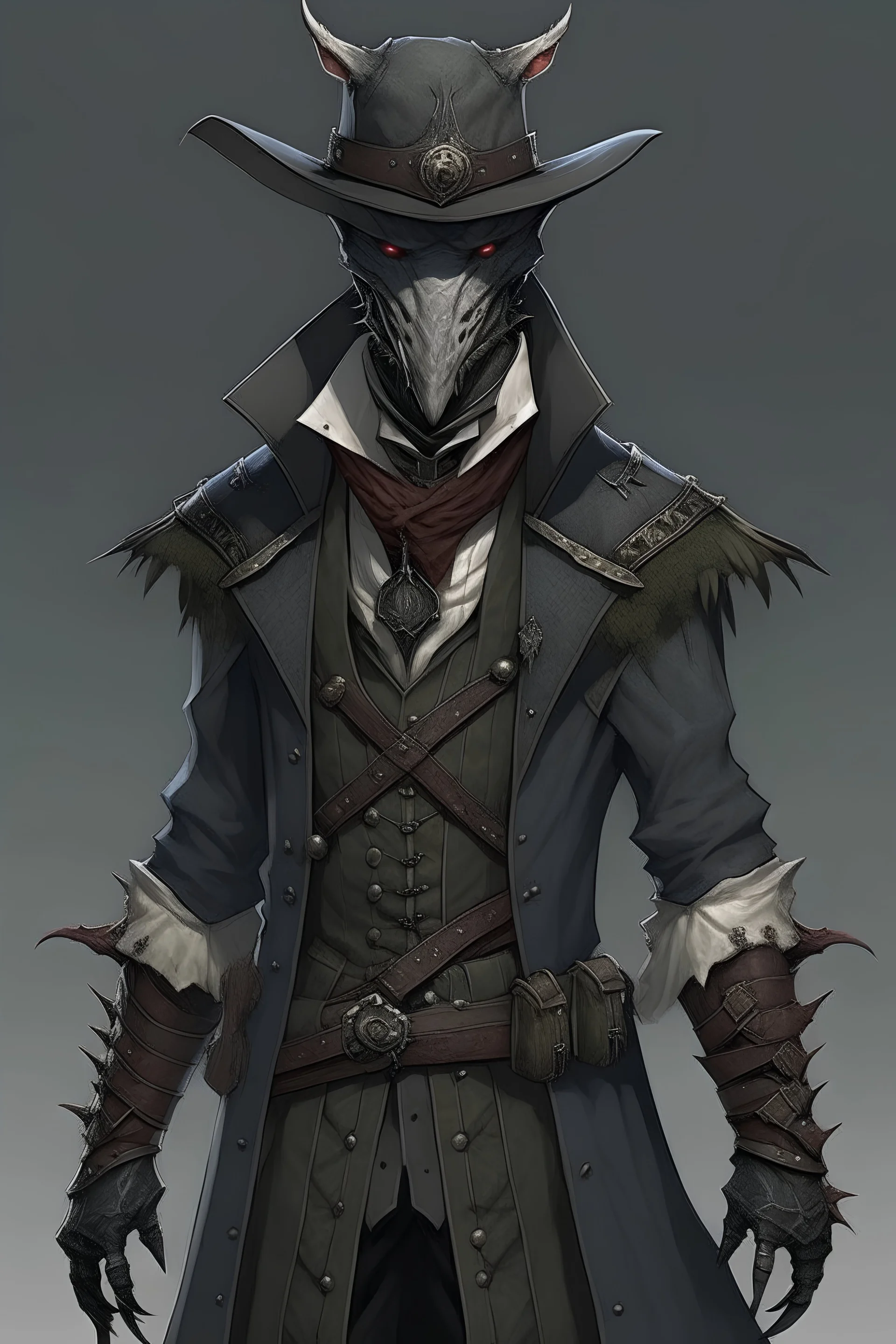 aristocratic hunter, bloodborne style, front view