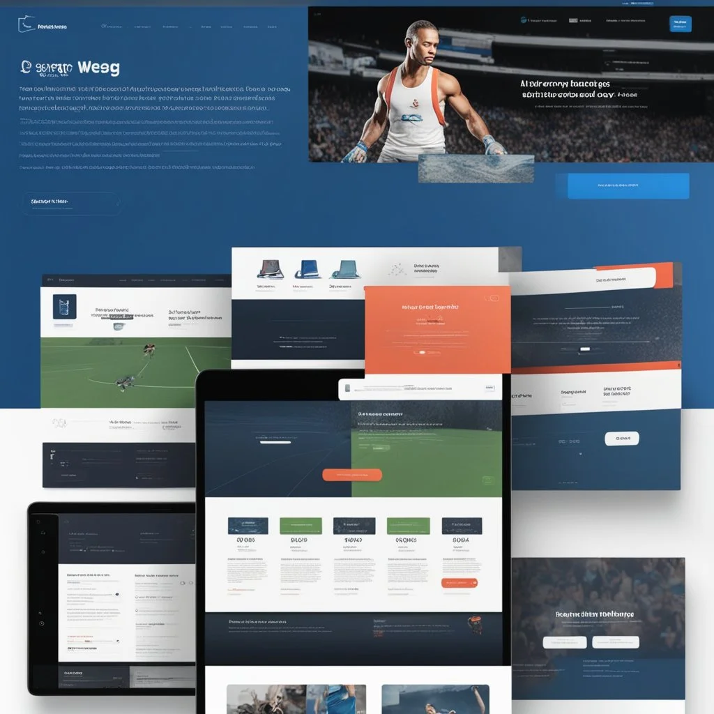 Design a user-friendly and visually appealing landing page for a sport website, prioritizing an intuitive user experience, blue colors